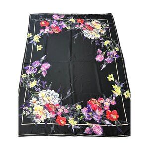 Express Large Black Floral Scarf Wrap  43 x 57 NWOT